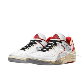 Off-White x Nike Air Jordan 2 Retro Low SP 'White Varsity Red' Sneakers - Front