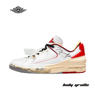 Off-White x Nike Air Jordan 2 Retro Low SP 'White Varsity Red' Sneakers - Side 2