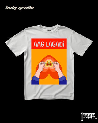 'Peroji Aag Lagadi' White Tee HG x Paas Collective - Front