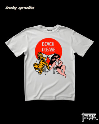 'Peroji Beach Please' White Tee HG x Paas Collective - Front