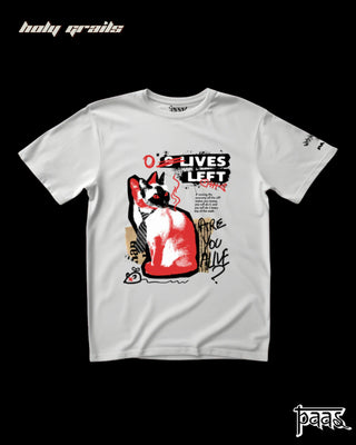 'RED: 9 Lives' White Tee HG x Paas Collective - Front