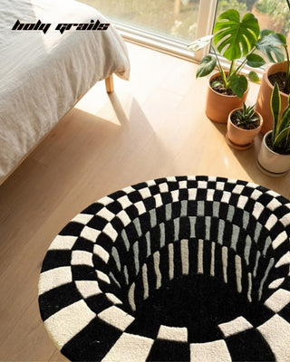 'Reality Glitch' Hand Tufted Rug - Close On Floor