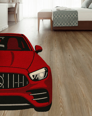 Redline Racer Tufted Rug On Floor