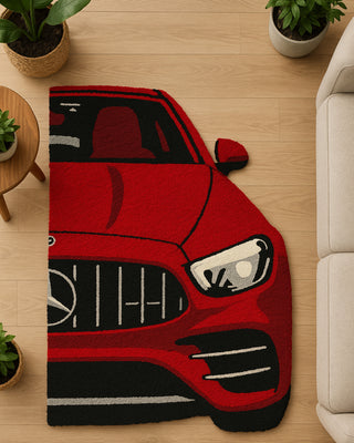 Redline Racer Tufted Rug On Floor Close