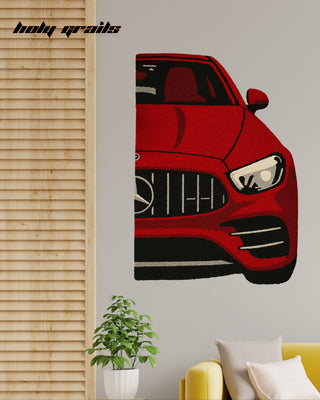 Redline Racer Tufted Rug On Wall