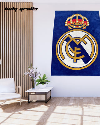Royal Madrid Glory Tufted Rug On Wall