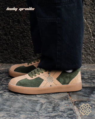 'Sabz Faam (सब्ज़-फ़ाम)' Low Green Sneaker HG x CHRN - In Feet Public Side Close