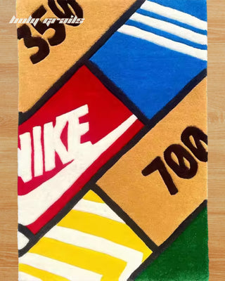 Sneaker Stack Tufted Rug Close