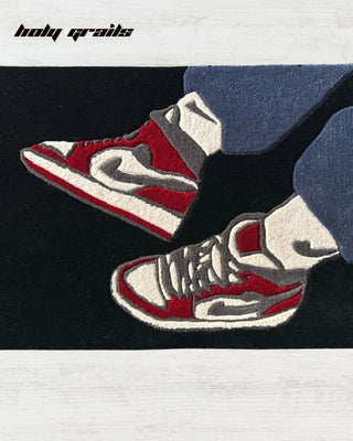 Sneakerhead Black Tufted Rug On Floor