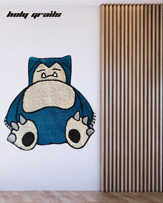 Snorlax Snooze Tufted Rug On Wall