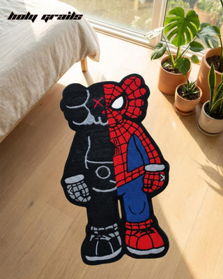 'Spider-Man x Kaws' Hand Tufted 100% New Zealand Wool Rug - On Floor