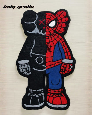 'Spider-Man x Kaws' Hand Tufted 100% New Zealand Wool Rug - On Floor Close