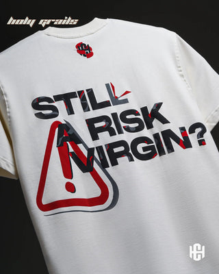 'Still A Risk Virgin' 260 GSM 100% Cotton Oversize Graphic Printed T-Shirt HG x Charactr - Back Close