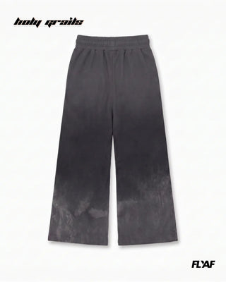 Street Style 'Amore' Grey 400 GSM 100% Cotton Screen Print Baggy Joggers HG x FLYAF - Back