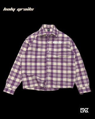 Street Style 'Blush Pink' Unisex Check 280 GSM Cotton Heavyweight Full Sleeve Boxy Fit Shirt HG x Pvt Ltd - Front