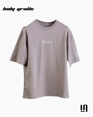Street Style 'Dawning Mountain' Onion Pink 240 GSM 100% French Terry Cotton Puff Printed Oversized Tee HG x Sullitt - Front