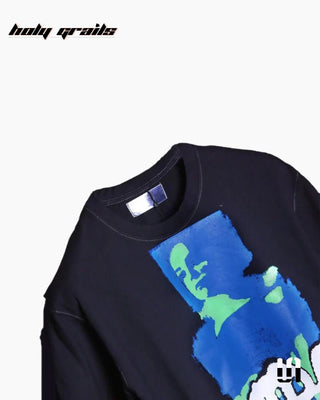 Street Style 'Desire' Black Premium Fabric HD Design Oversized Tee HG x Sullitt - Front Close