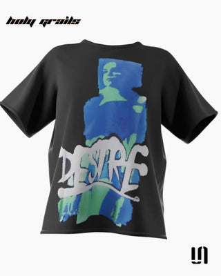 Street Style 'Desire' Black Premium Fabric HD Design Oversized Tee HG x Sullitt - Front Full