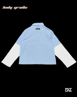 Street Style 'Doctor Sleeved' Blue Printed Relaxed Fit Shirt HG x Pvt Ltd - Back