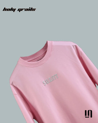 Street Style 'Feathered Friend' Pink 240 GSM 100% French Terry Cotton Puff Printed Oversized Tee HG x Sullitt - Front Close