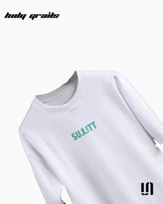 Street Style 'Feathered Friend' White 240 GSM 100% French Terry Cotton Oversized Tee HG x Sullitt - Front Close