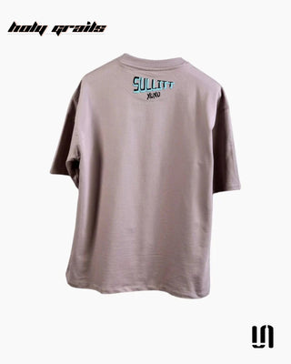 Street Style 'Hugs & Kisses' Ash Grey 240 GSM 100% French Terry Cotton Oversized Tee HG x Sullitt - Back