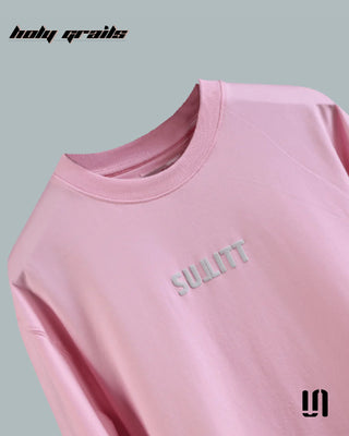 Street Style 'Mighty Horse' Pink 240 GSM 100% French Terry Cotton Puff Printed Oversized Tee HG x Sullitt - Front Close
