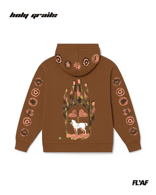'Mystic Grasp' Oversize Brown Hoodie HG x FLYAF