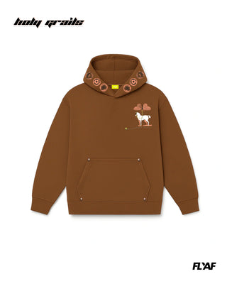 'Mystic Grasp' Oversize Brown Hoodie HG x FLYAF