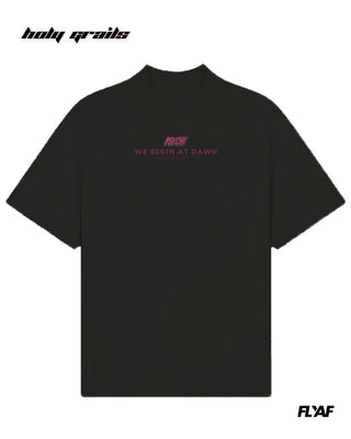 Street Style 'Night Club' Black 240 GSM 100% Cotton Puff Printed Oversize Tee HG x FLYAF - Front
