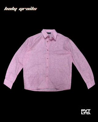 Street Style 'Pink Solid' 30% Linen 70% Cotton Full Sleeve Solid Shirt HG x Pvt Ltd - Front
