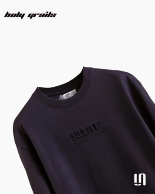 Street Style 'Pyro' Black 240 GSM 100% French Terry Cotton Puff Printed Oversized Tee HG x Sullitt - Front Side