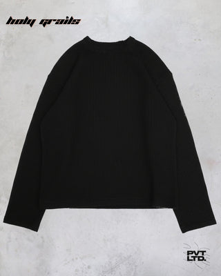Street Style 'Rise' Black Unisex Knit Fabric Printed Oversize Sweatshirt HG x Pvt Ltd - Back