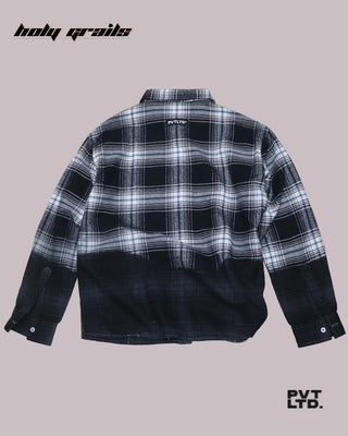 Street Style 'Stardust' Classic Monochrome Black & White Plaid Full Sleeve Checkered Shirt HG x Pvt Ltd - Back