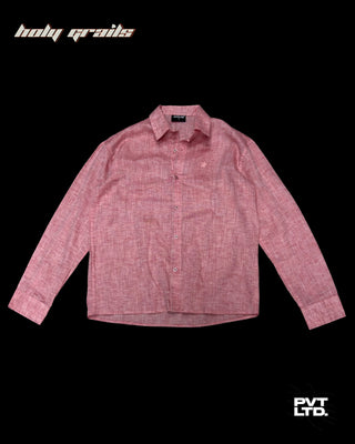 Street Style 'Tart Peach' Pink 30% Linen 70% Cotton Full Sleeve Solid Linen Shirt HG x Pvt Ltd - Front