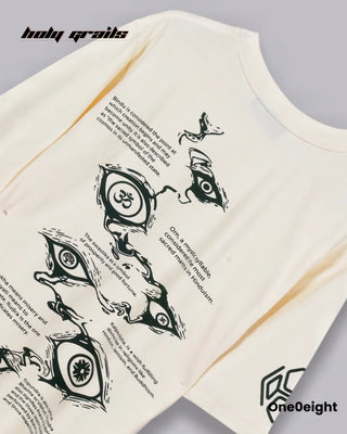 Street Style 'Tattva' Cream Graphic Printed Oversize Tee HG x One0eight - Back
