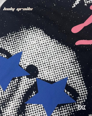 Street Style 'The Rekha' White 300 GSM Knit Fabric Printed Oversize Sweatshirt HG x Pvt Ltd - Front Print Close Up