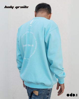 Streetwear Style 'Binary Code' Blue Oversized 330 GSM 100% Cotton Sweatshirt HG x OdD.1 - Back Side