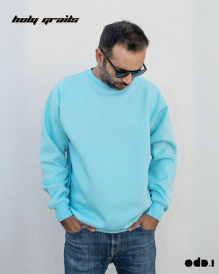 Streetwear Style 'Binary Code' Blue Oversized 330 GSM 100% Cotton Sweatshirt HG x OdD.1 - Front