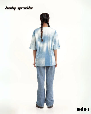 Streetwear Style 'Blot It Ice Blue' Oversized 220GSM 100% Cotton Tee HG x OdD.1 - Back Full Girl