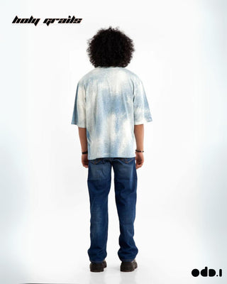 Streetwear Style 'Blot It Ice Blue' Oversized 220GSM 100% Cotton Tee HG x OdD.1 - Back Full Guy