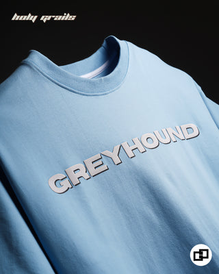 Streetwear Style 'Blue Freedom' Oversized 240 GSM 100% Cotton Tee HG x Grey Hound Clothing - Front Close Up