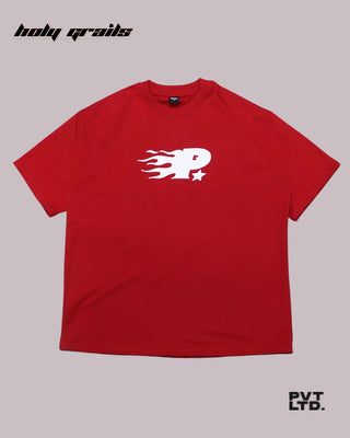 Streetwear Style 'Call Me' Red 260 GSM 100% Cotton Boxy Fit T-Shirt HG x Pvt Ltd - Front