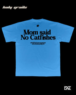 Streetwear Style 'Catfish' Blue Oversized 240 GSM 100% Cotton Tee-Shirt HG x Pvt Ltd - Back