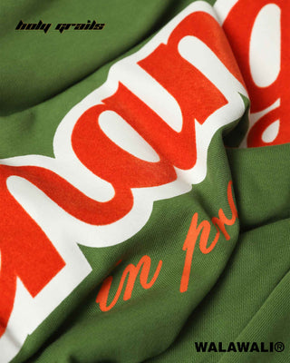 Streetwear Style 'Change In Progress Green Oversize fit 100% Cotton Terry Graphics Hoodie' HG X WalaWali - Back Print Close Up