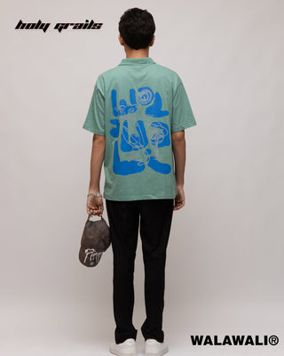 Streetwear Style 'Change Is Noisy' 240 GSM 100% Cotton Green Graphic Shirt HG X WalaWali - Back Full