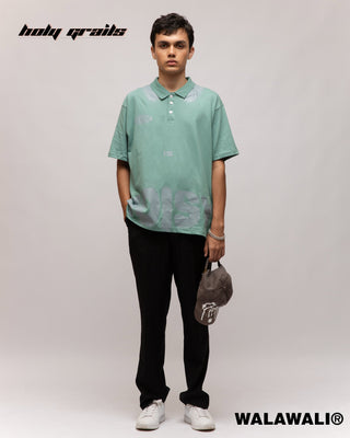 Streetwear Style 'Change Is Noisy' 240 GSM 100% Cotton Green Graphic Shirt HG X WalaWali - Front Full