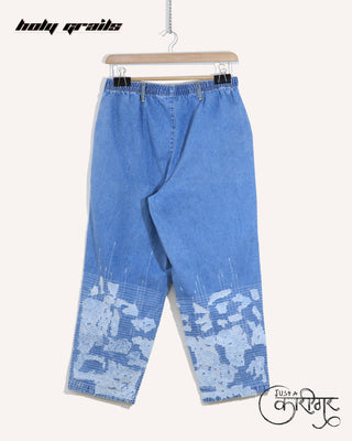 Streetwear Style 'Clouds' Blue Upcycled Denim Jeans HG x Just A Karigar - Back