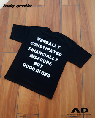 Streetwear Style 'Constipation' Black Cotton Oversize Printed Tee HG x AD - Back