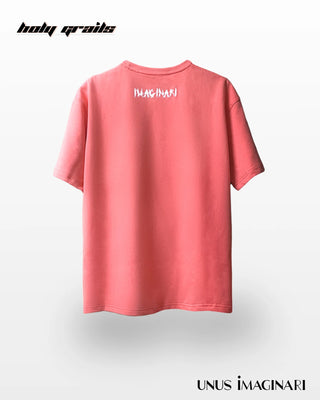 Streetwear Style 'CrAcked UnUs' Pink Peach 240 GSM 100% Cotton Oversize Graphic Tee HG x Unus Imaginari - Back